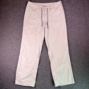 The North Face Pants Womens Sz 8 Beige Outdoors Hiking Drawstring Roll-Up‎ Light